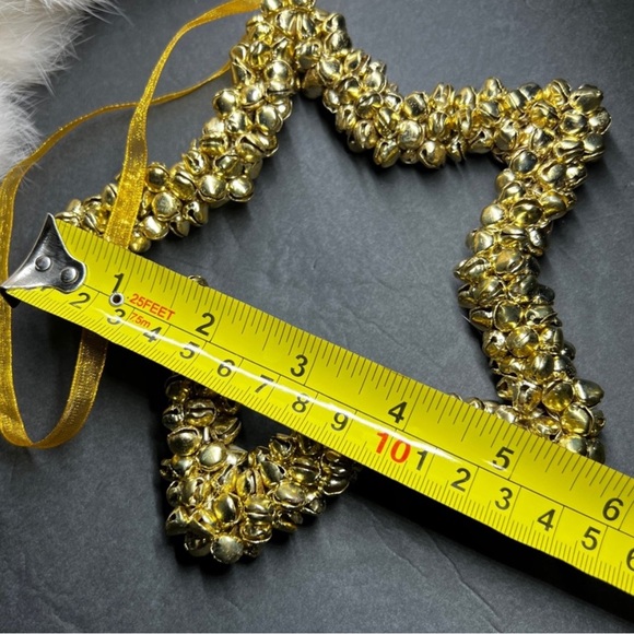 Jingle Bell Gold Star Christmas Ornament Mini Clustered Old Fashioned Jingles 6” - Picture 8 of 8